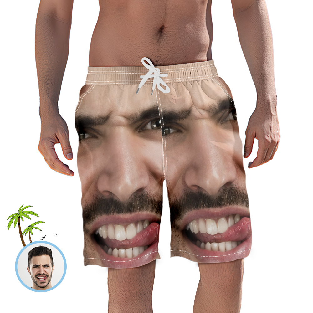 Custom Face Photo Men's Swim Trunk