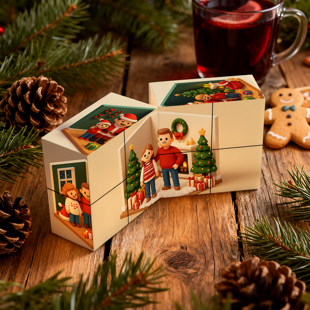 Custom Infinity Photo Rubic's Cube Cartoon Photo Folding Couple Photo Cube Gifts For Christmas Gifts
