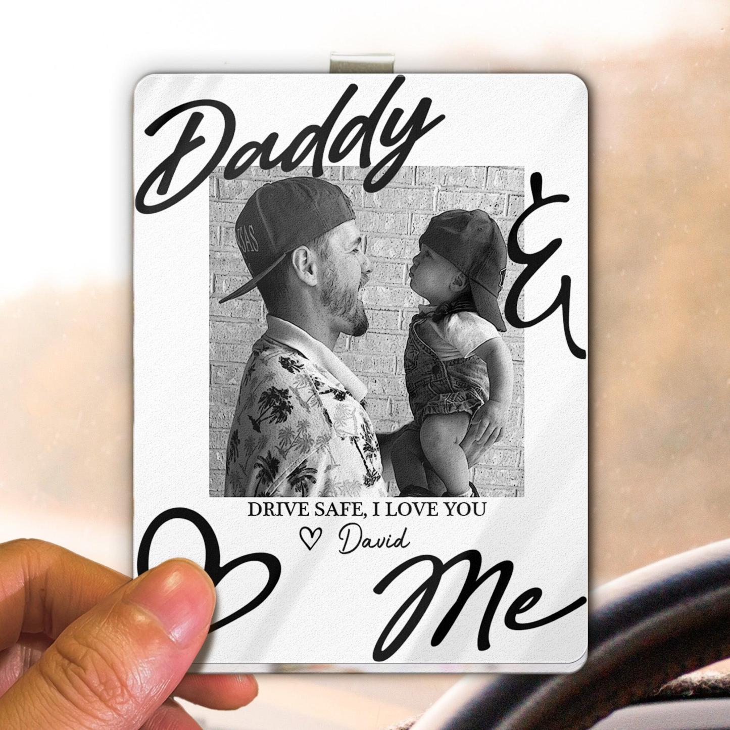 Father's Day Gifts, Drive Safe Daddy I Love You Father's Day Gift For Husband, Dad - Personalized Acrylic Photo Visor Clip - MyPhotoSocksAu