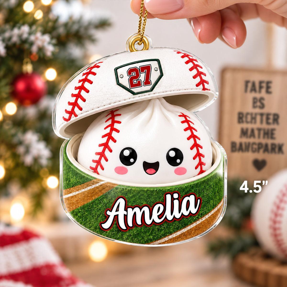 Custom Ball Games Dumpling Squishy Style - Personalized Acrylic Ornament - Christmas Gift for Daughter, Son, Grandkids - MyPhotoSocksAu