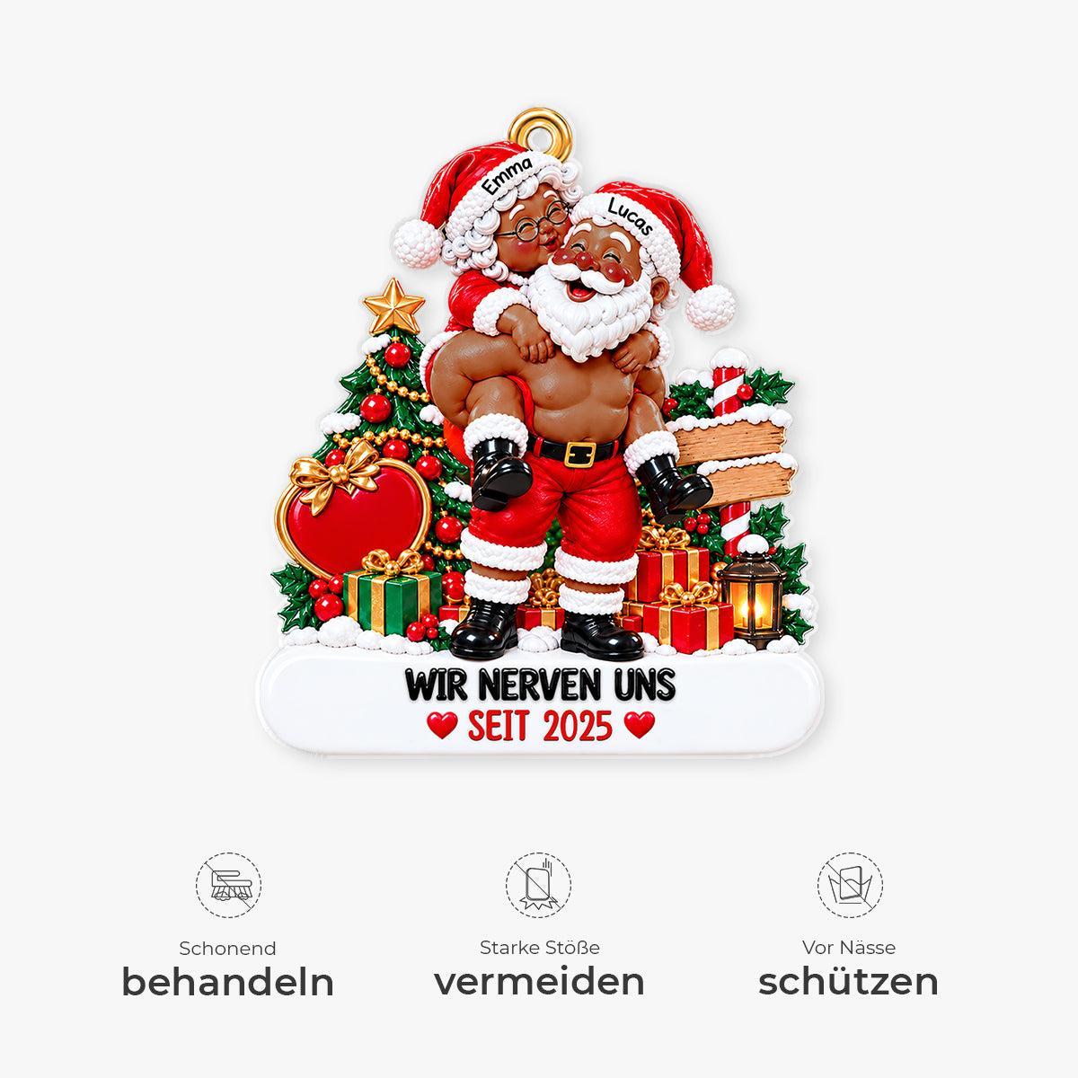 Personalized Santa Couple Ornament - 'Growing Old Together' Christmas Tree Decor for Couples - MyPhotoSocksAu