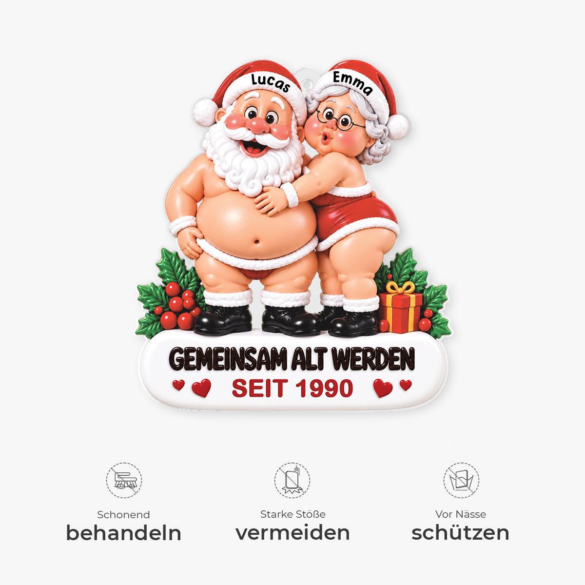 Personalized Couple Christmas Ornament - 'Growing Old Together Since' Acrylic Hanging Decor for Tree - MyPhotoSocksAu