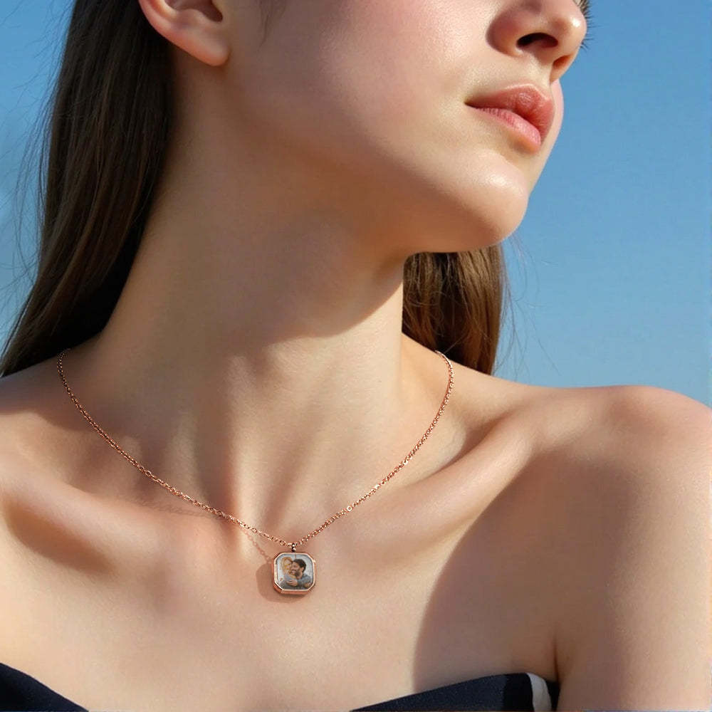 Personalized Photo Magic Necklace Heat Color Changing Photo Necklace The Coolest Hidden Surprise Gifts for Couple - MyPhotoSocksAu