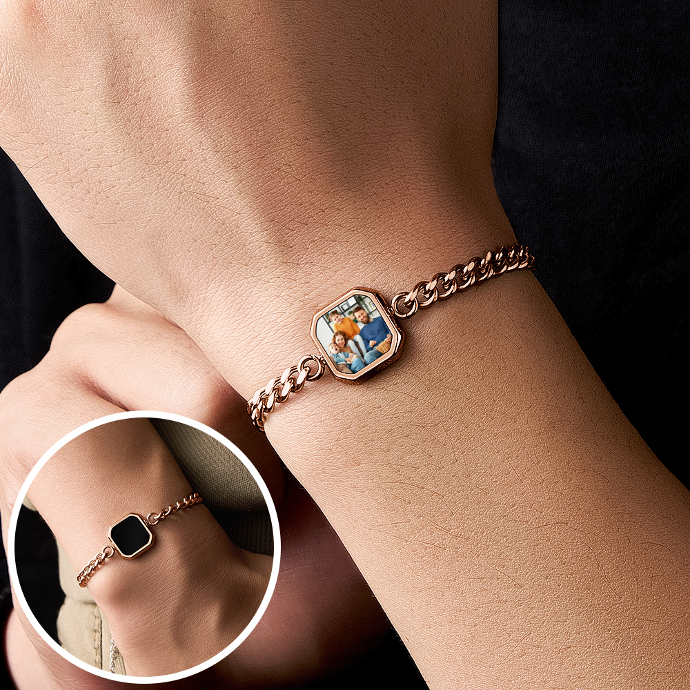 Personalized Temperature-Sensitive Photo Bracelet Magic Photo Men's Bracelet Which Changes Color With Temperature Best Gift For Him - MyPhotoSocksAu