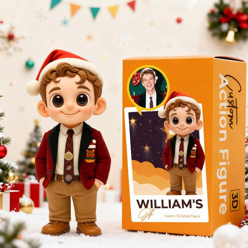 Create Your Own 3D Christmas Action Figure Custom Desk Buddy Personalized Holiday Gift Idea - MyPhotoSocksAu