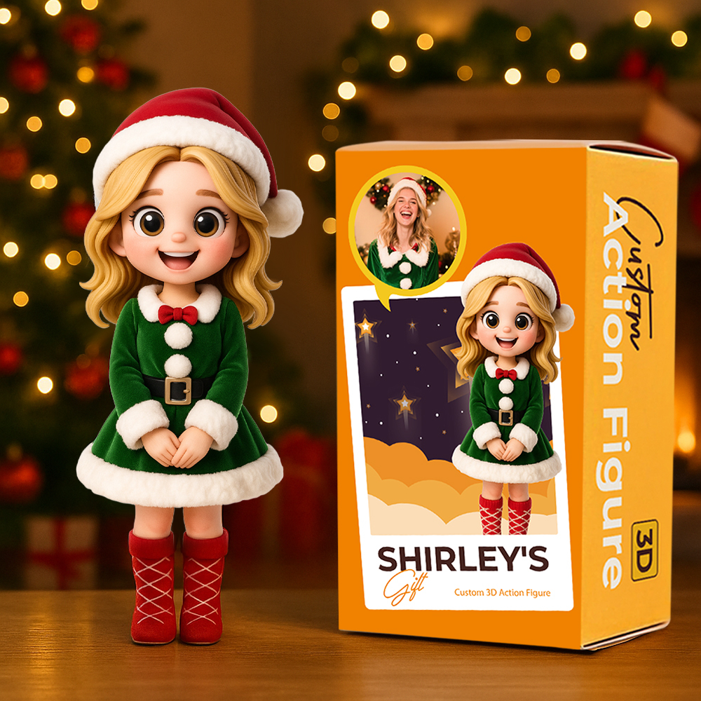 Create Your Own 3D Christmas Action Figure Custom Desk Buddy Personalized Holiday Gift Idea - MyPhotoSocksAu