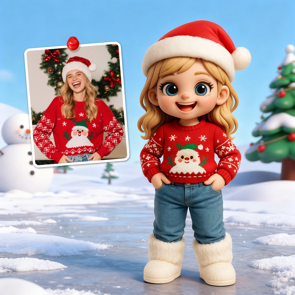 Create Your Own 3D Christmas Action Figure Custom Desk Buddy Personalized Holiday Gift Idea - MyPhotoSocksAu