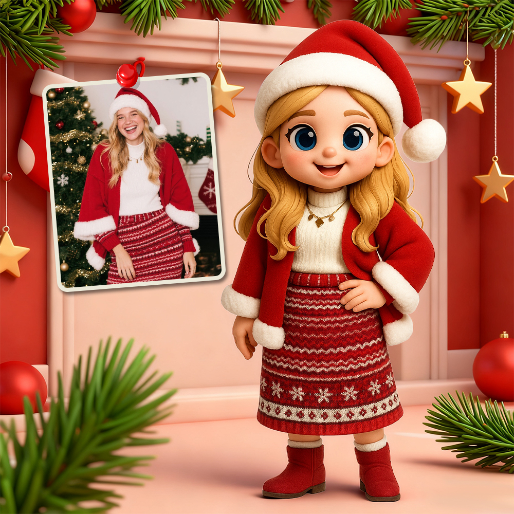 Create Your Own 3D Christmas Action Figure Custom Desk Buddy Personalized Holiday Gift Idea - MyPhotoSocksAu