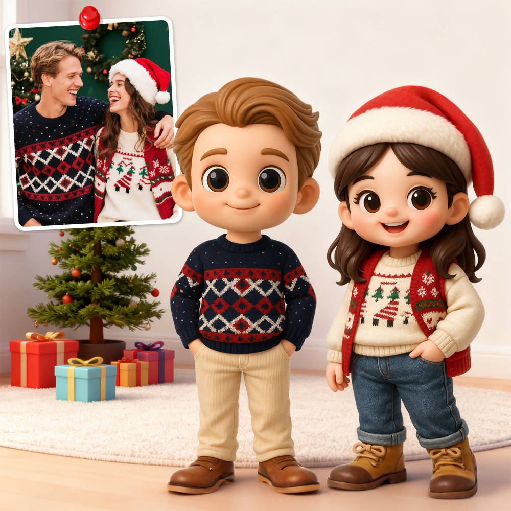 Create Your Own 3D Christmas Action Figure Custom Desk Buddy Personalized Holiday Gift Idea - MyPhotoSocksAu