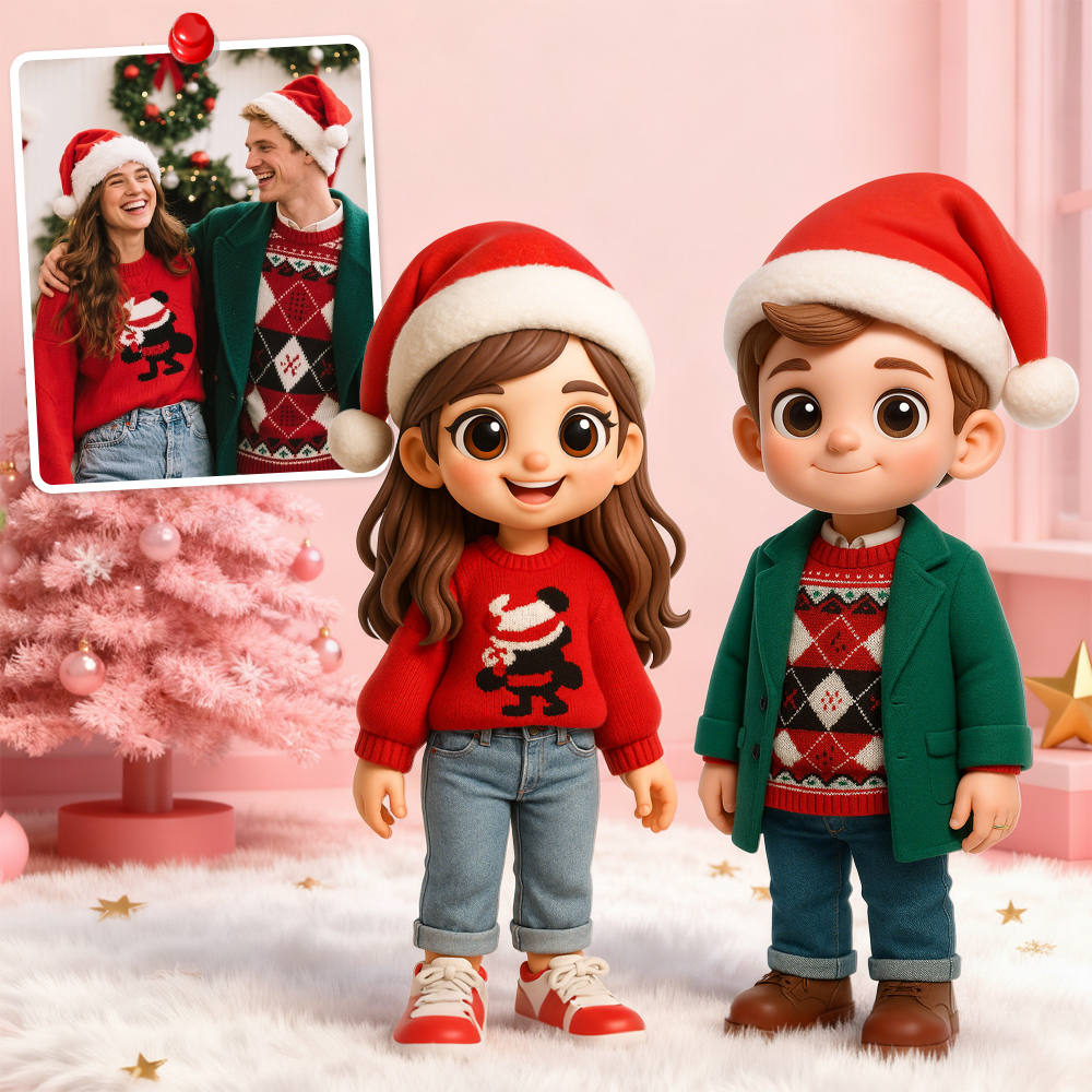 Create Your Own 3D Christmas Action Figure Custom Desk Buddy Personalized Holiday Gift Idea - MyPhotoSocksAu
