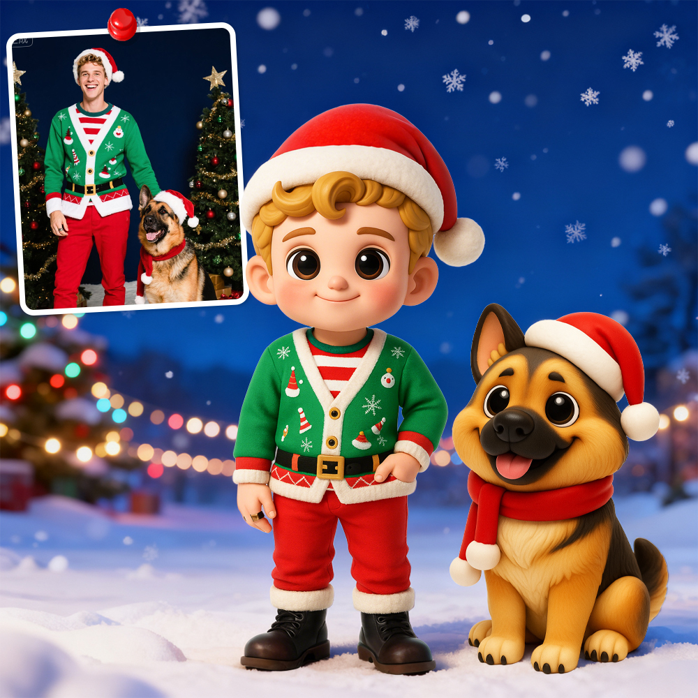 Create Your Own 3D Christmas Action Figure Custom Desk Buddy Personalized Holiday Gift Idea - MyPhotoSocksAu