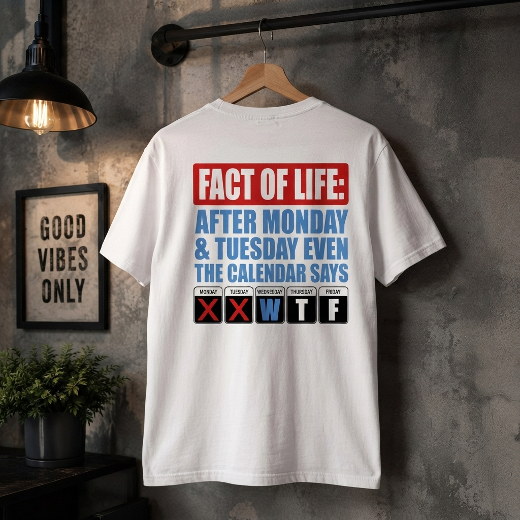 Fact Of Life WTF Shirt Funny Work Week Sarcastic Monday Humor Tee Funny Coworker Gift - MyPhotoSocksAu