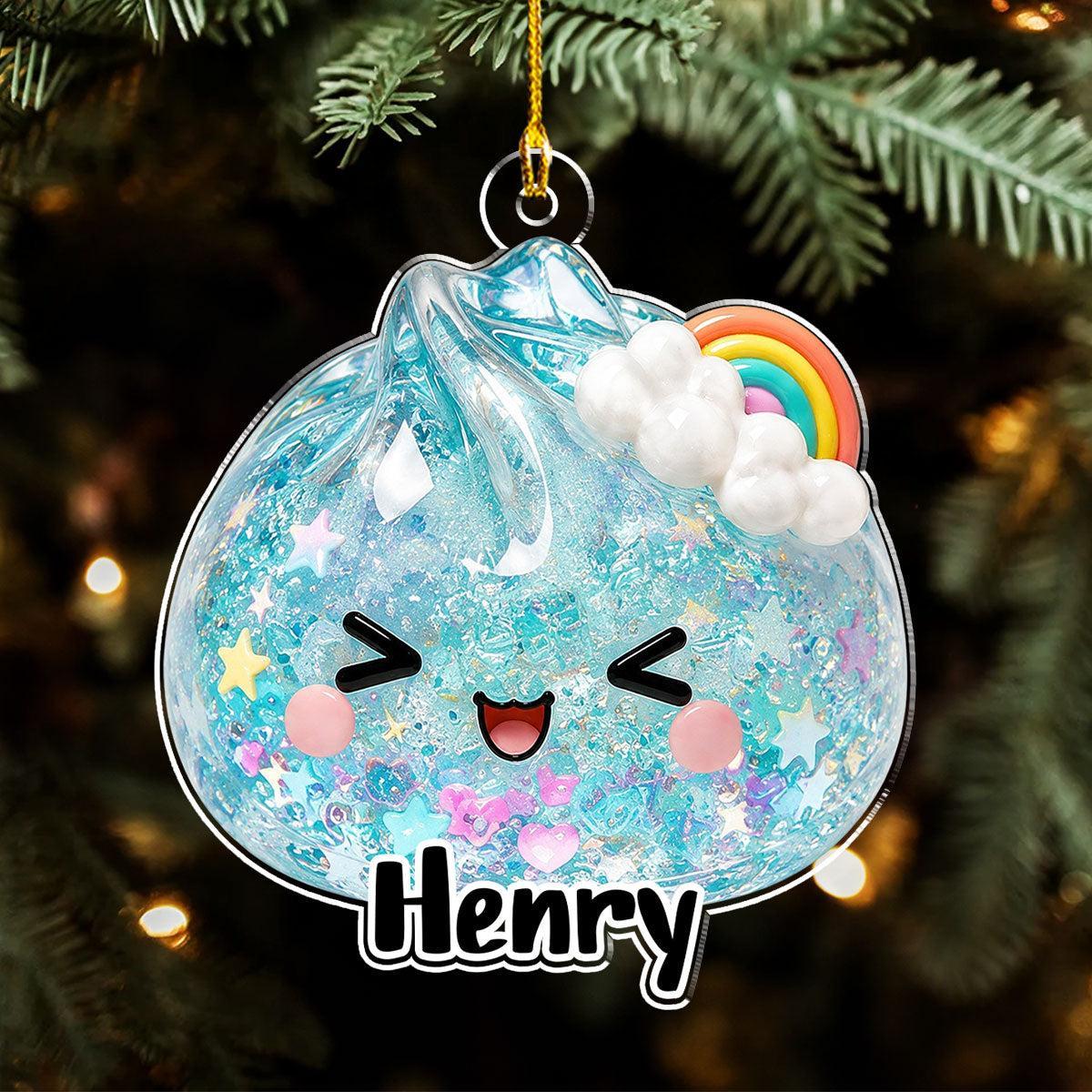 Custom Cute Gift For Kids Dumpling Squishy Christmas Ornament • Cute Dumplings - Personalized Acrylic Ornament - MyPhotoSocksAu