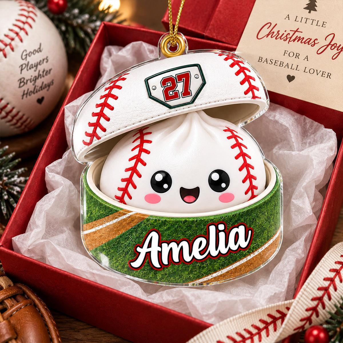 Custom Ball Games Dumpling Squishy Style - Personalized Acrylic Ornament - Christmas Gift for Daughter, Son, Grandkids - MyPhotoSocksAu