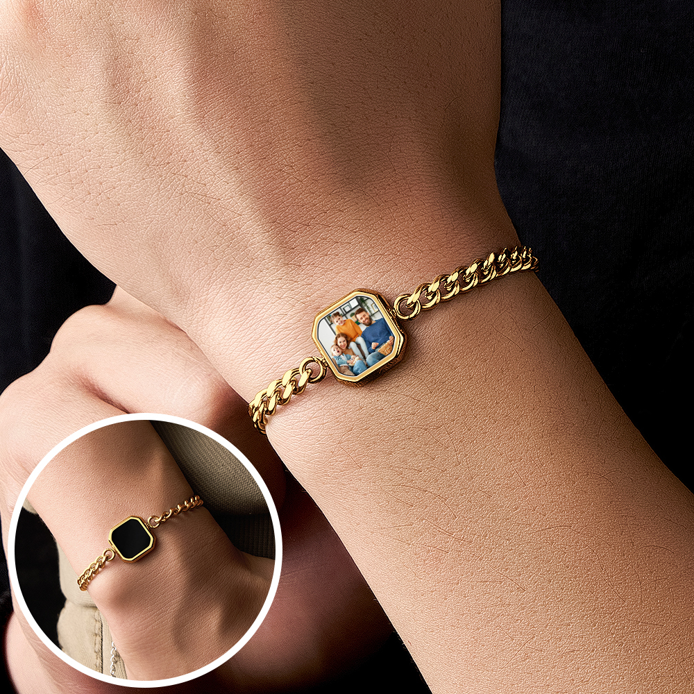 Personalized Temperature-Sensitive Photo Bracelet Magic Photo Men's Bracelet Which Changes Color With Temperature Best Gift For Him - MyPhotoSocksAu