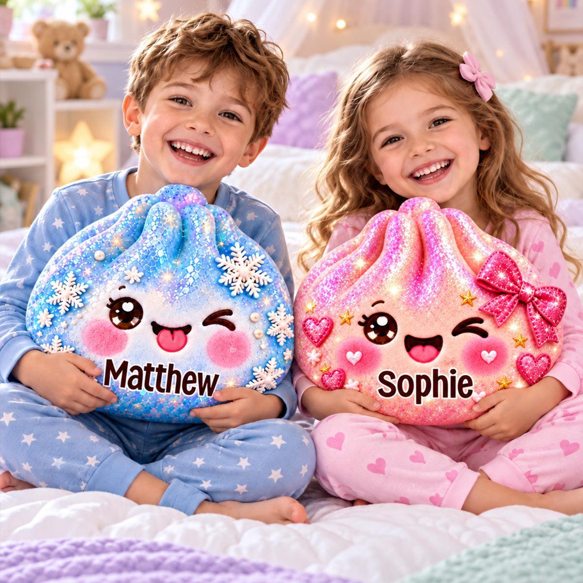 Custom Name Dumpling Squishy Pillow, Christmas Birthday Gift For Kids • Sweetie World - Personalized Shaped Pillow - MyPhotoSocksAu