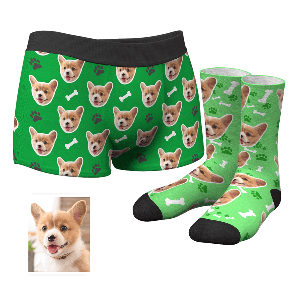 Custom Dog Boxer Shorts And Socks Set - MyPhotoSocksAU