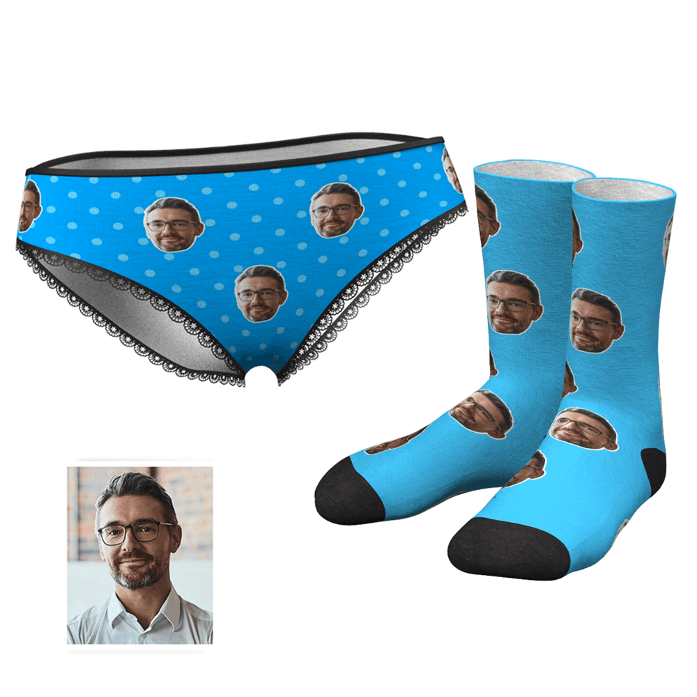 Custom Colorful Face Panties And Socks Set - MyPhotoSocksAU