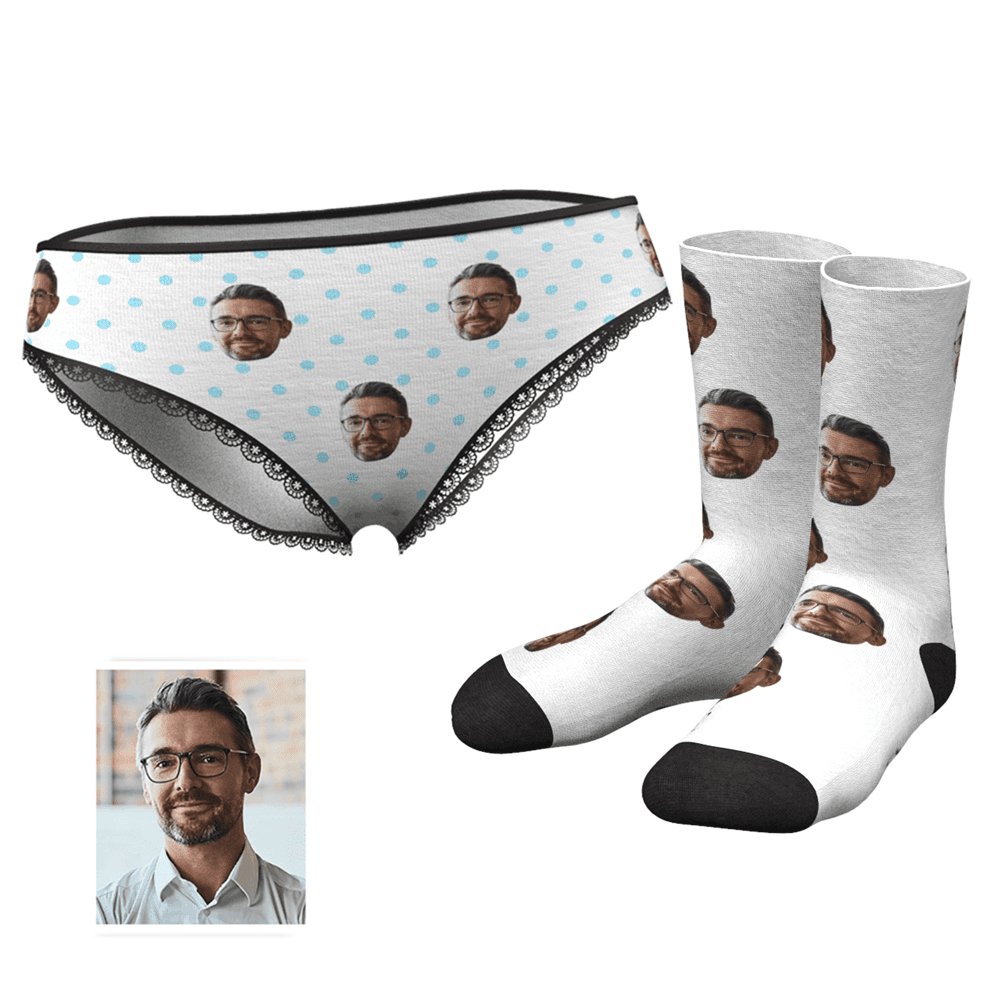 Custom Colorful Face Panties And Socks Set - MyPhotoSocksAU