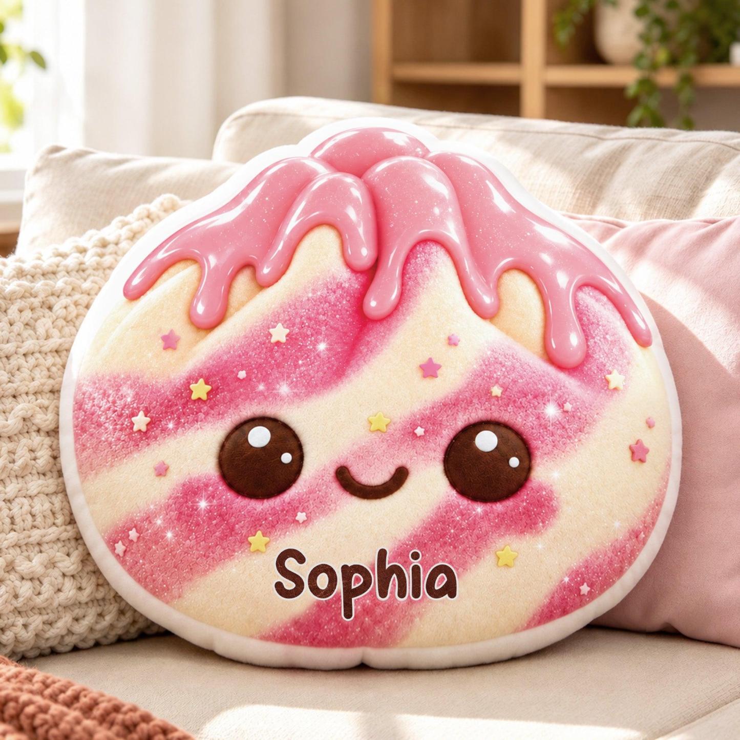 Frosted Squishy Dumpling Custom Shaped Pillow with Name - Personalized Gifts for Kids - MyPhotoSocksAu