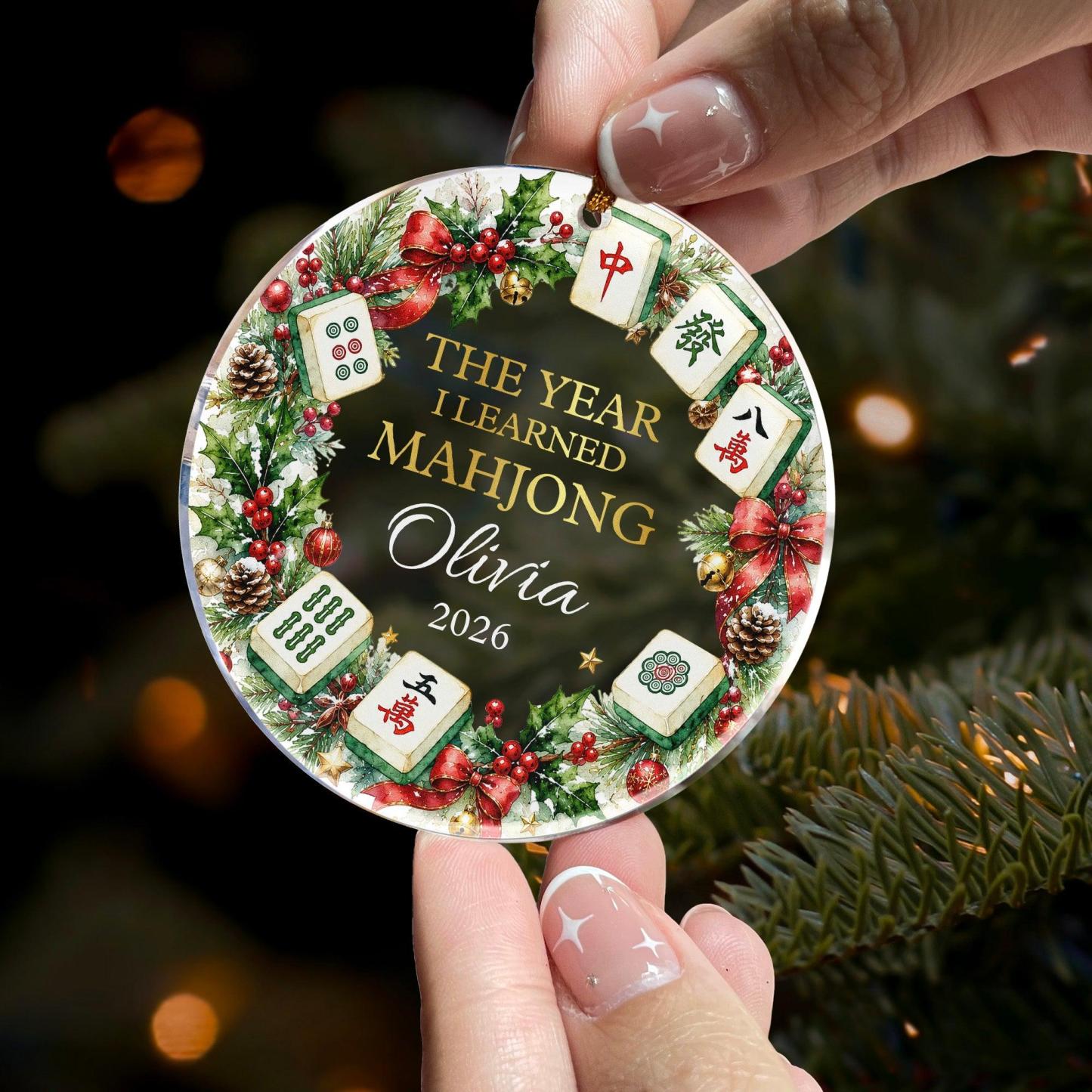 Merry Mahjong Gift For Mahjong Girls, Mahjong Lovers - Personalized Ornament - MyPhotoSocksAu