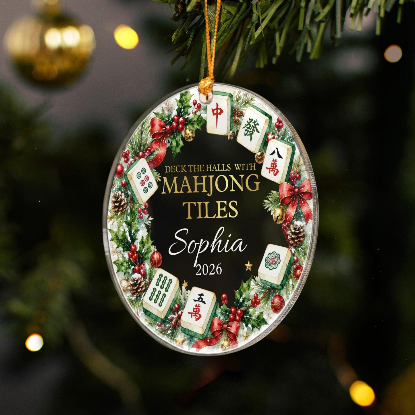 Merry Mahjong Gift For Mahjong Girls, Mahjong Lovers - Personalized Ornament - MyPhotoSocksAu