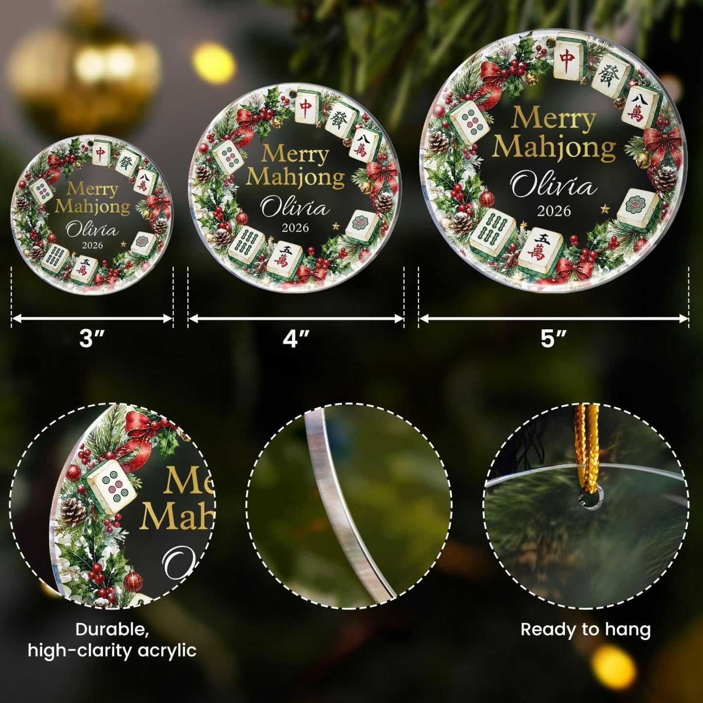 Merry Mahjong Gift For Mahjong Girls, Mahjong Lovers - Personalized Ornament - MyPhotoSocksAu