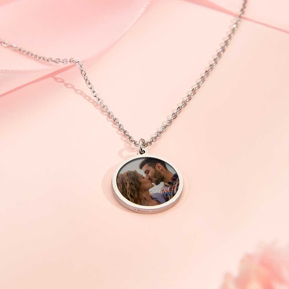 Personalised PhotoTemperature-Sensitivel Color-Changing Heart Necklace Photo Gift Necklace for Lover - MyPhotoSocksAu