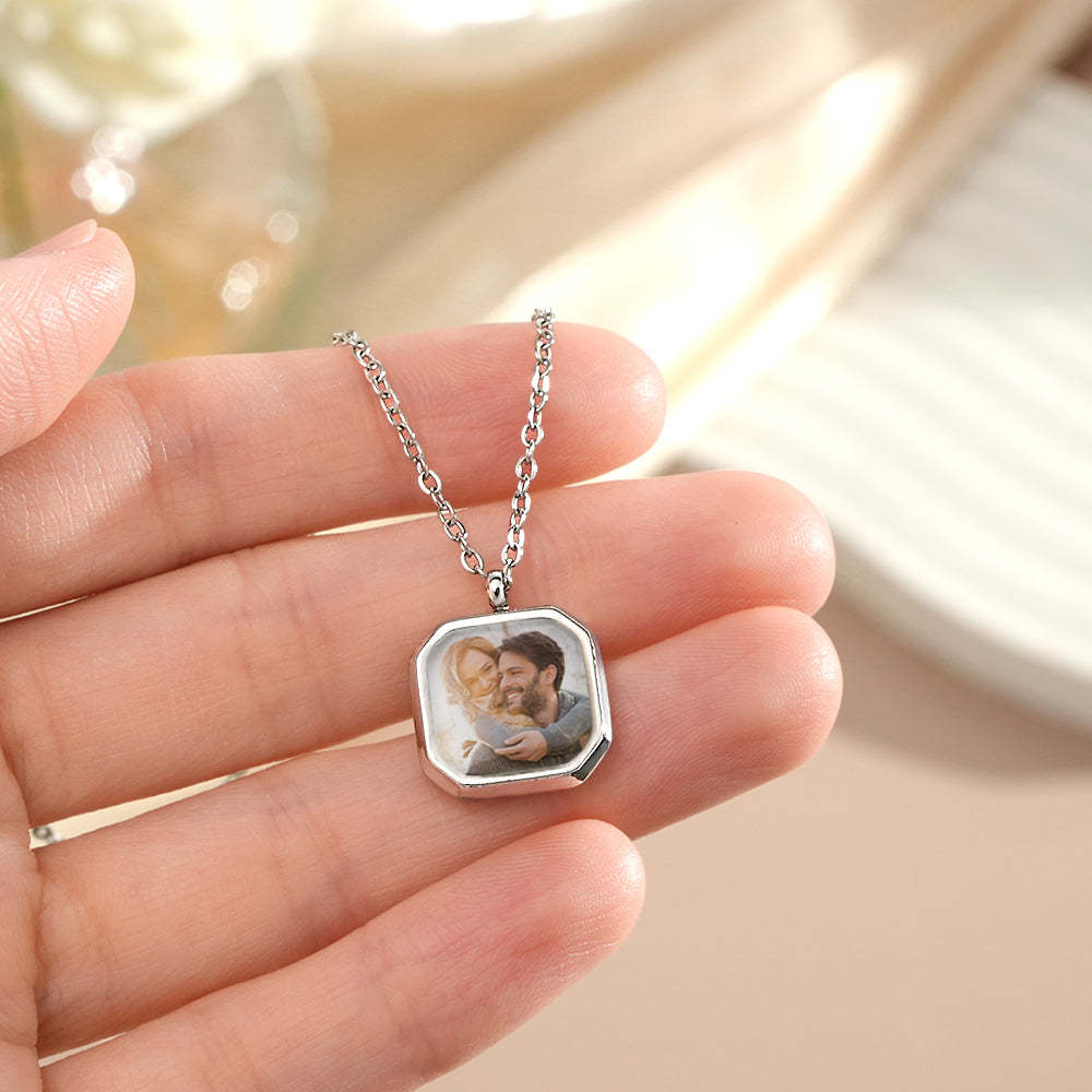 Personalized Photo Magic Necklace Heat Color Changing Photo Necklace The Coolest Hidden Surprise Gifts for Couple - MyPhotoSocksAu