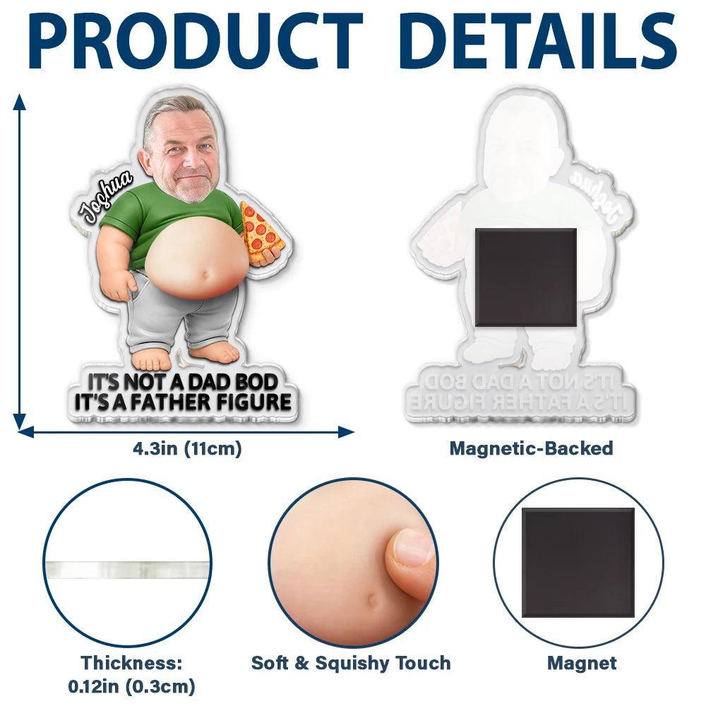 Poke Dad Bod Belly - Personalized Squishy Acrylic Fridge Magnet - MyPhotoSocksAu