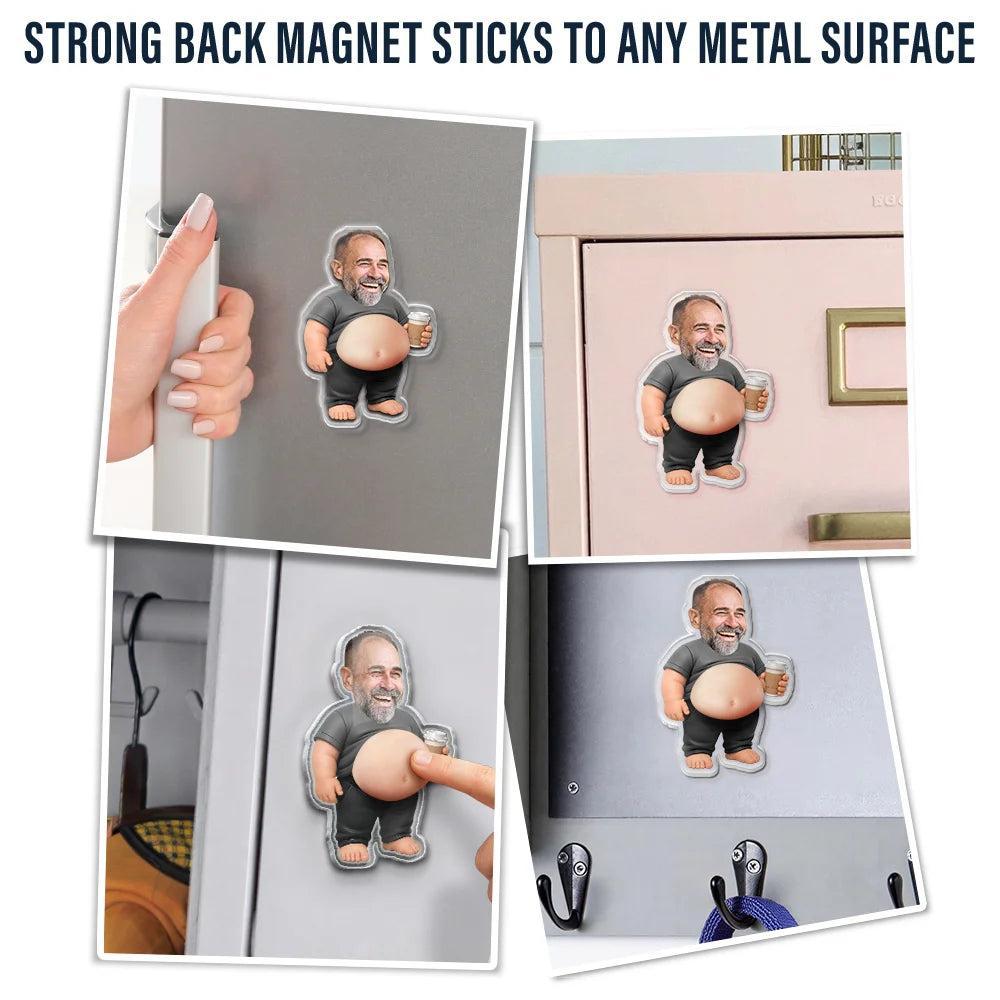 Poke Dad Bod Belly - Personalized Squishy Acrylic Fridge Magnet - MyPhotoSocksAu