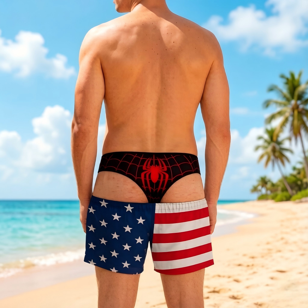 Custom Funny Men Swim Trunks Novelty Optical Illusion Swim Shorts Funny Novelty Party Board Shorts Gift for Husband Boyfriend - MyPhotoSocksAu