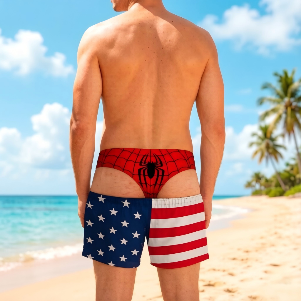 Custom Funny Men Swim Trunks Novelty Optical Illusion Swim Shorts Funny Novelty Party Board Shorts Gift for Husband Boyfriend - MyPhotoSocksAu