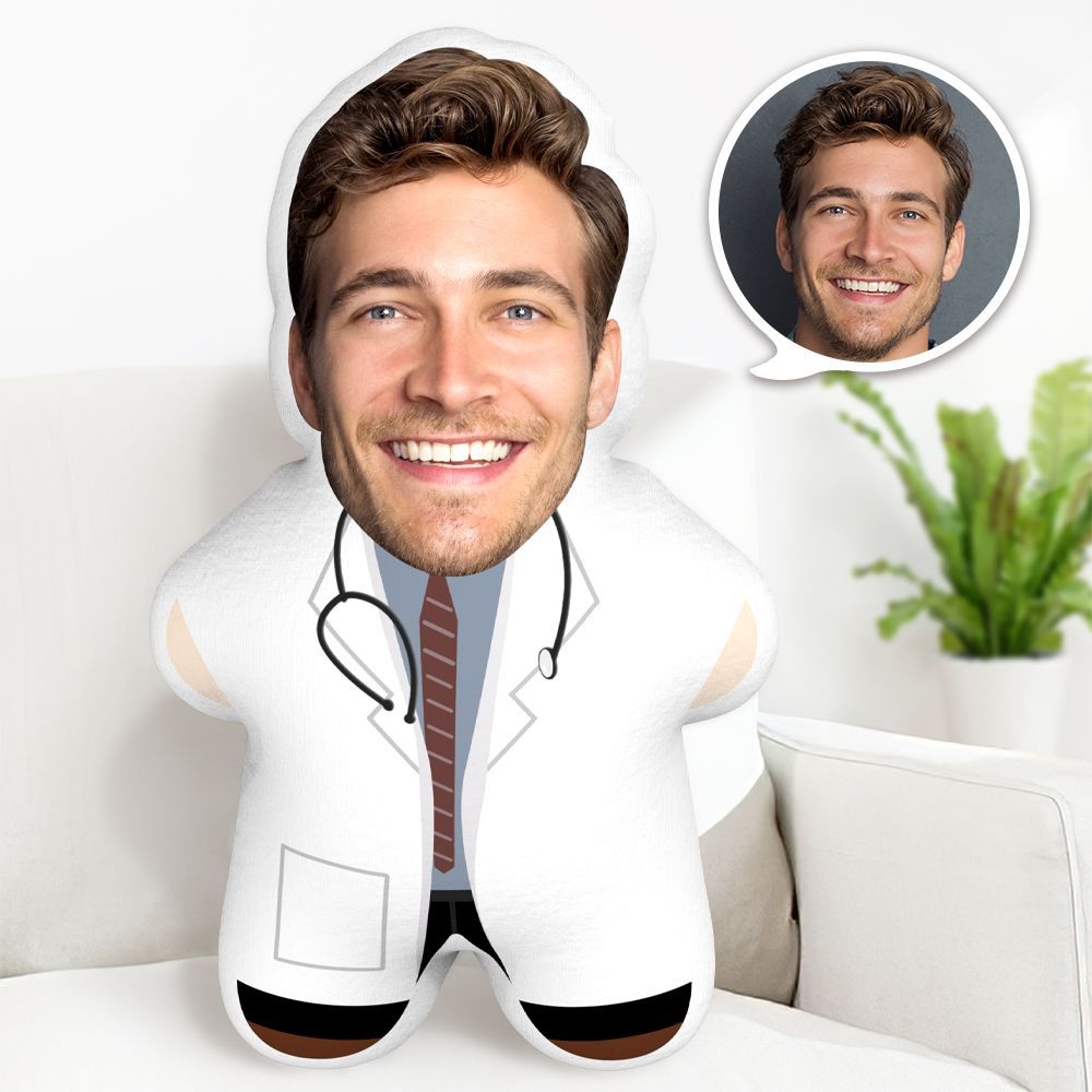Doctor Minime Throw Pillow Custom Doctor Pillow Personalized Photo Minime Pillow - makephotopuzzleuk