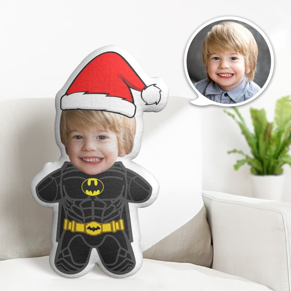 Christmas Gift Custom Batman Minime Throw Pillow Custom Face Gifts Personalized Photo Minime Pillow - MyPhotoSocksAu