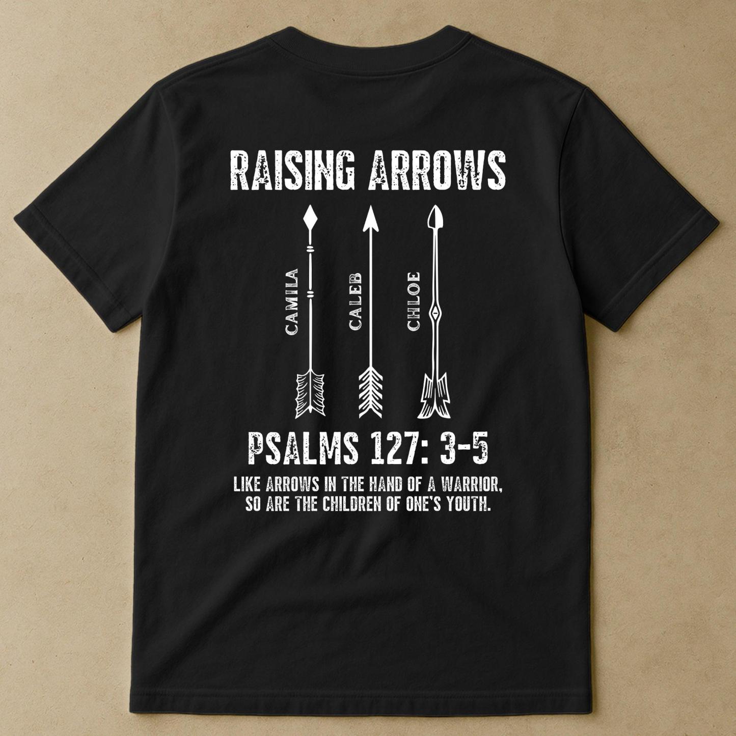 Raising Arrows Christian Father's Day Gift For Dad, Husband With Kids' Names - Personalized Shirt - MyPhotoSocksAu
