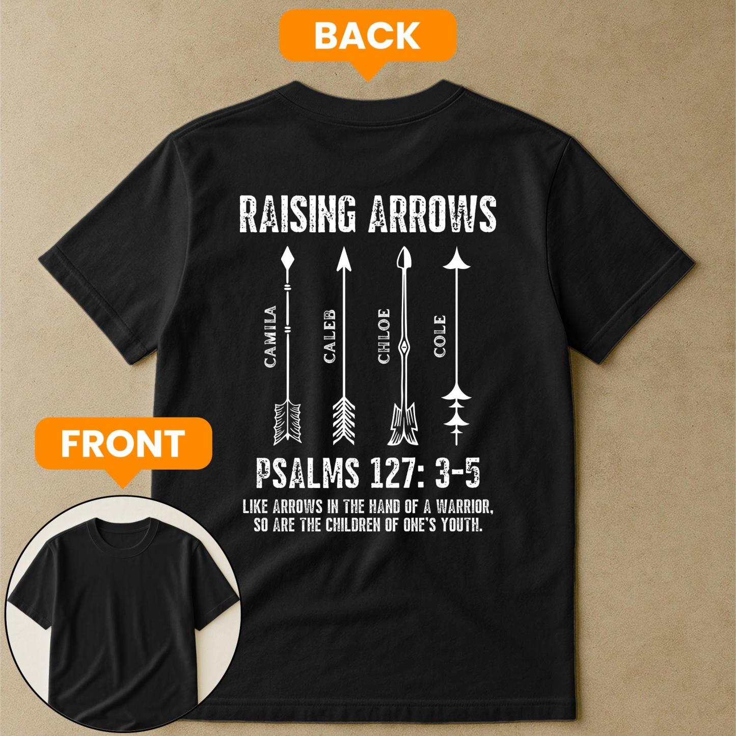 Raising Arrows Christian Father's Day Gift For Dad, Husband With Kids' Names - Personalized Shirt - MyPhotoSocksAu