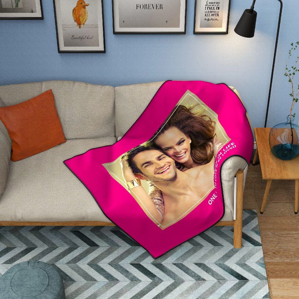 Personalized Love with 1 Photo Fleece Custom Blanket - MyPhotoSocksAU