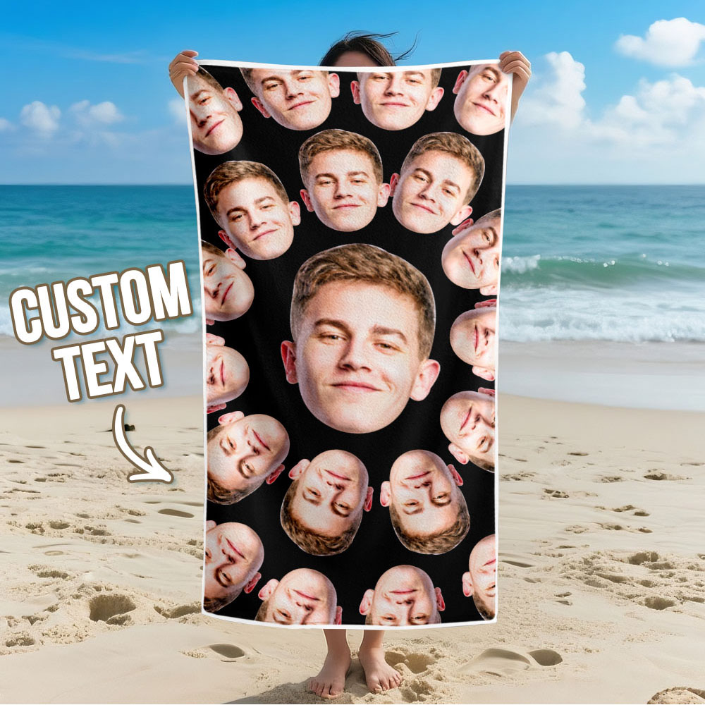 Custom Photo Beach Towel Muti-face Colored Beach Towel Summer Funny Gift Idea