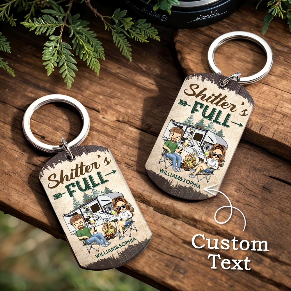 Personalized Aluminum Keychain Keys To The Camper - Anniversary, Loving Gifts For Couples, Husband, Wife, Camping Lovers - MyPhotoSocksAu
