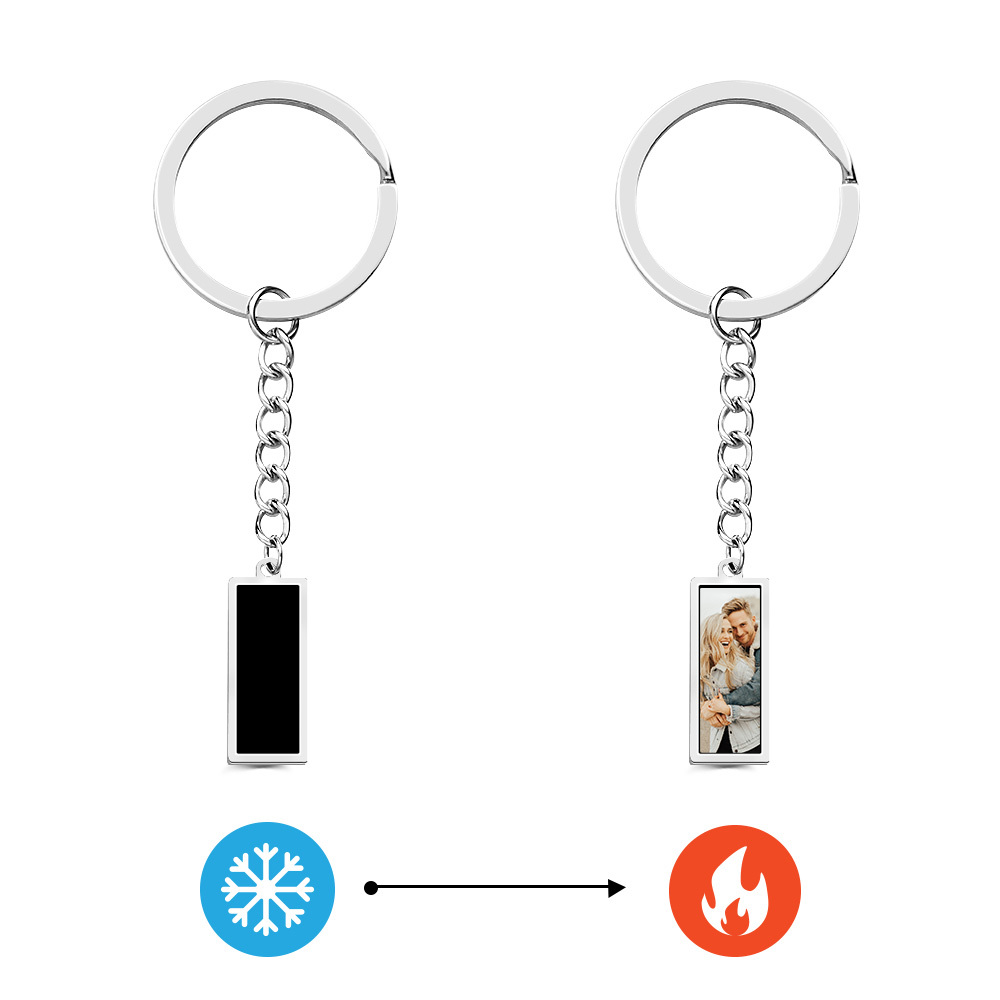 Personalized Photo Temperature-Sensitivel Color-Changing Magic Keychain Gift for Couple - MyPhotoSocksAu