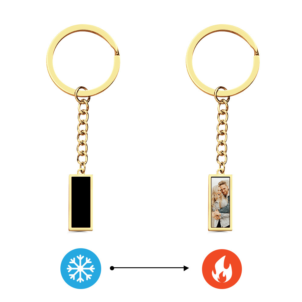 Personalized Photo Temperature-Sensitivel Color-Changing Magic Keychain Gift for Couple - MyPhotoSocksAu