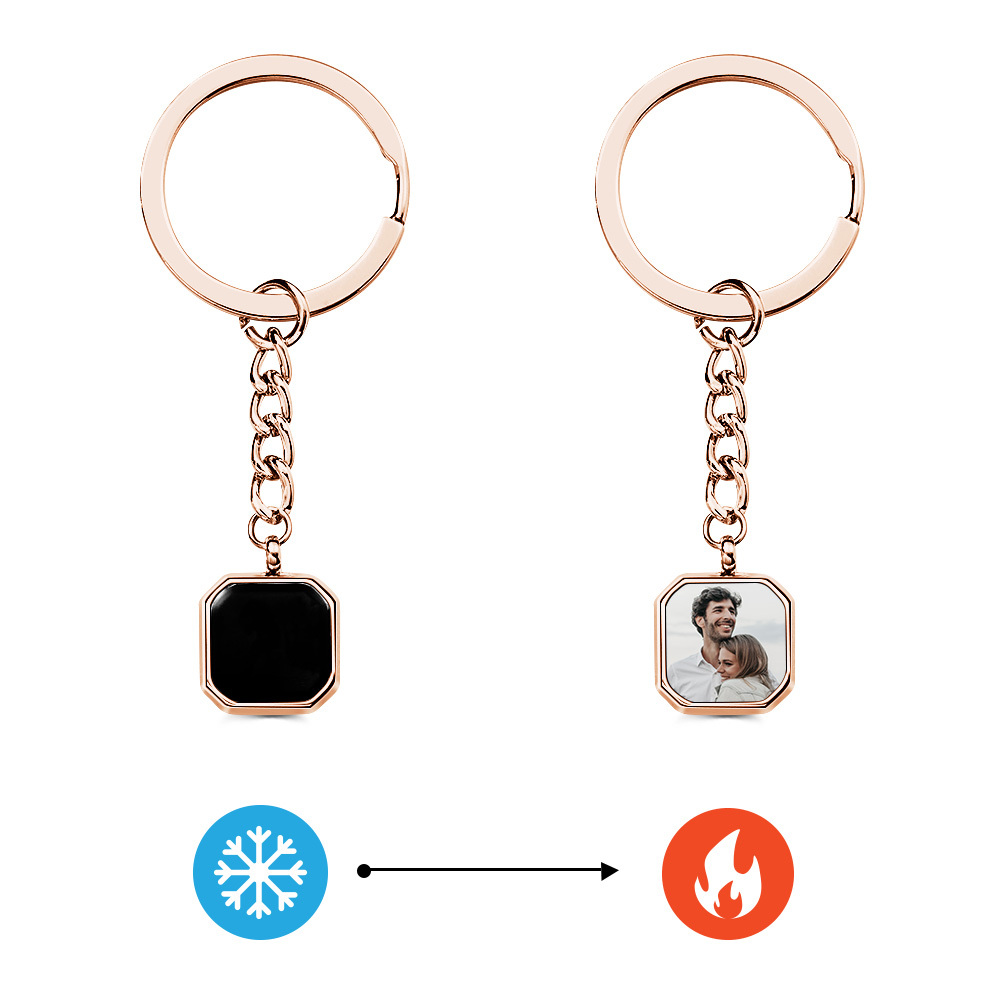 Personalized Photo Temperature-Sensitivel Color-Changing Magic Keychain Gift for Lover - MyPhotoSocksAu