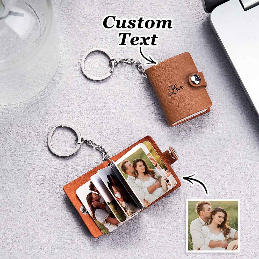Personalized Photo Album Keychain - Personalized Gift for Him, Her, Gift for Dad Handmade Gift, Boyfriend Birthday Gift, Valentines Day Gift