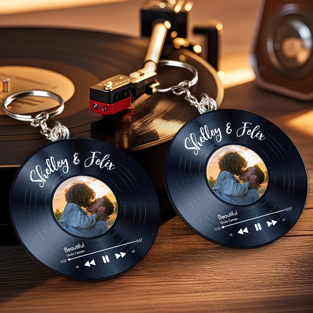 Custom Your Favorite Song - Personalized Acrylic Keychain - MyPhotoSocksAu