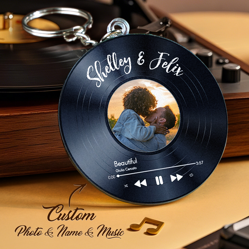 Custom Your Favorite Song - Personalized Acrylic Keychain - MyPhotoSocksAu