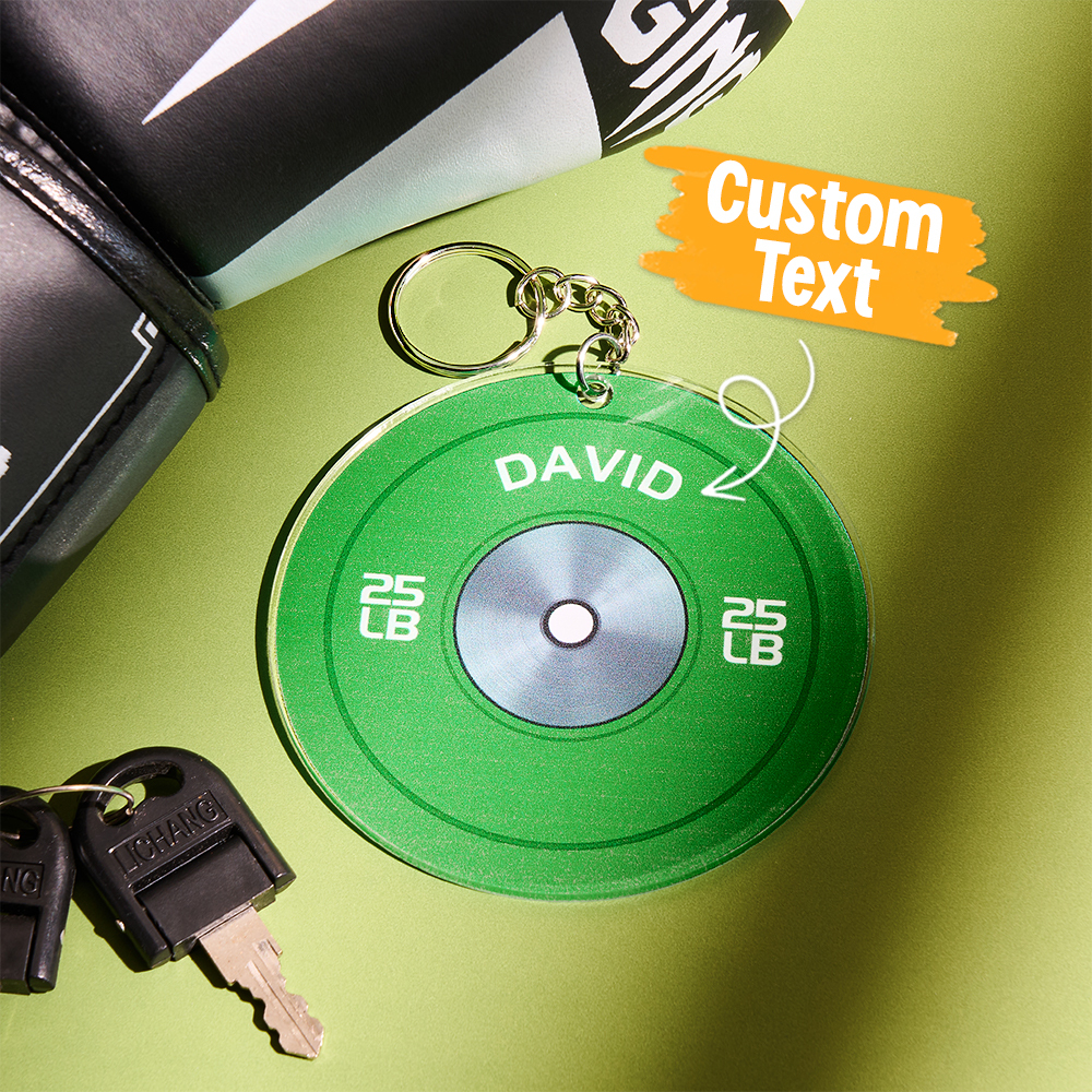Weight Plate Personalized Keychain, Bumper Plate, Gift For Lifter, Bodybuilder, Gymer, Weightlifting Lover Gift, Weightlifting Keychain - MyPhotoSocksAu