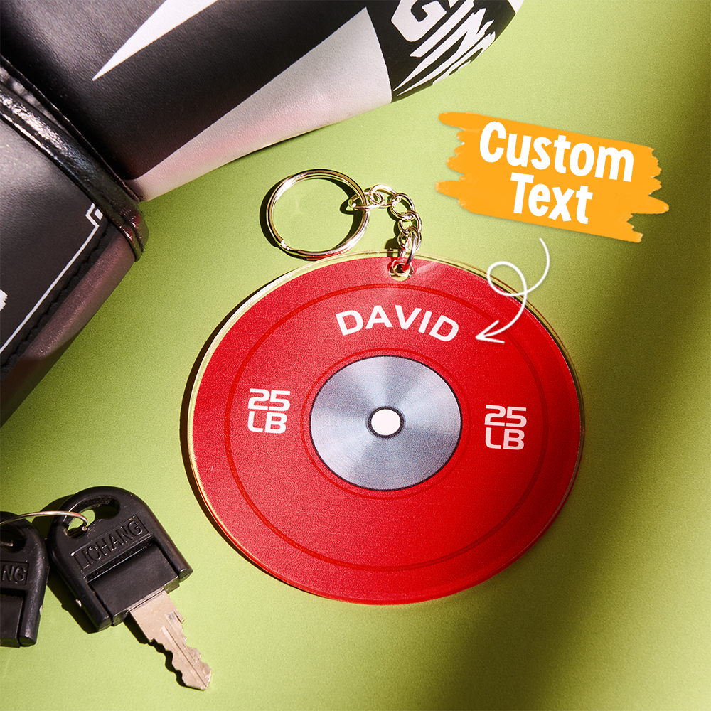 Weight Plate Personalized Keychain, Bumper Plate, Gift For Lifter, Bodybuilder, Gymer, Weightlifting Lover Gift, Weightlifting Keychain - MyPhotoSocksAu