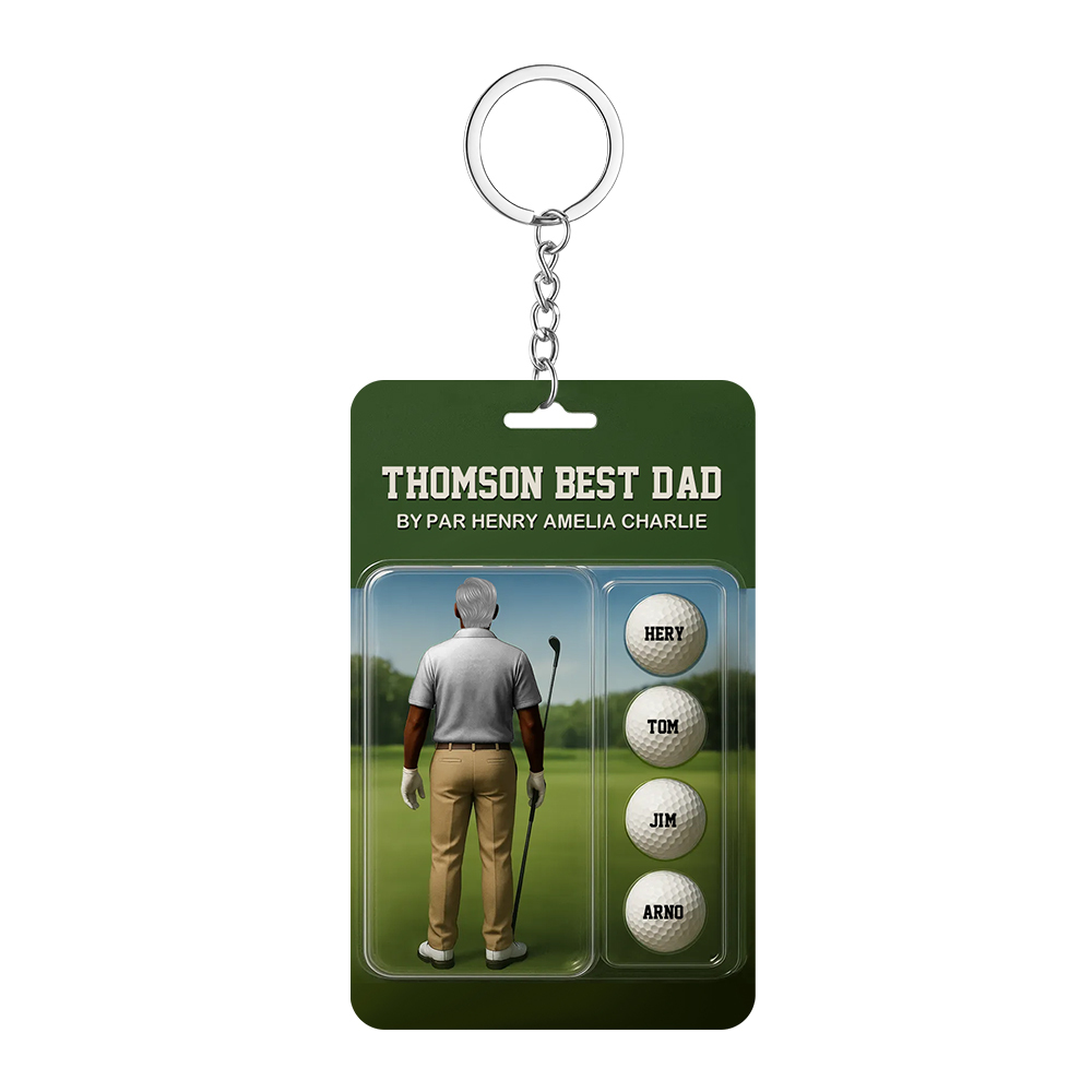 Personalized Golf Dad Figure Plaque Custom Name Acrylic Keepsake for Father's Day - MyPhotoSocksAu