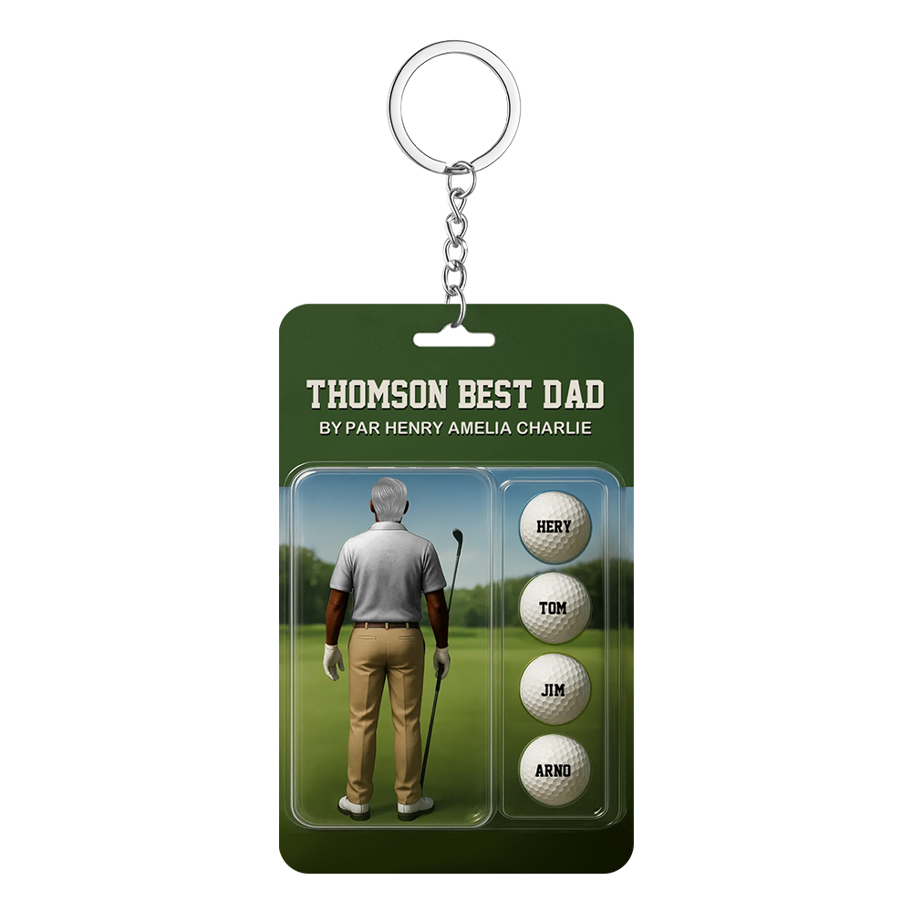 Personalized Golf Dad Figure Plaque Custom Name Acrylic Keepsake for Father's Day - MyPhotoSocksAu